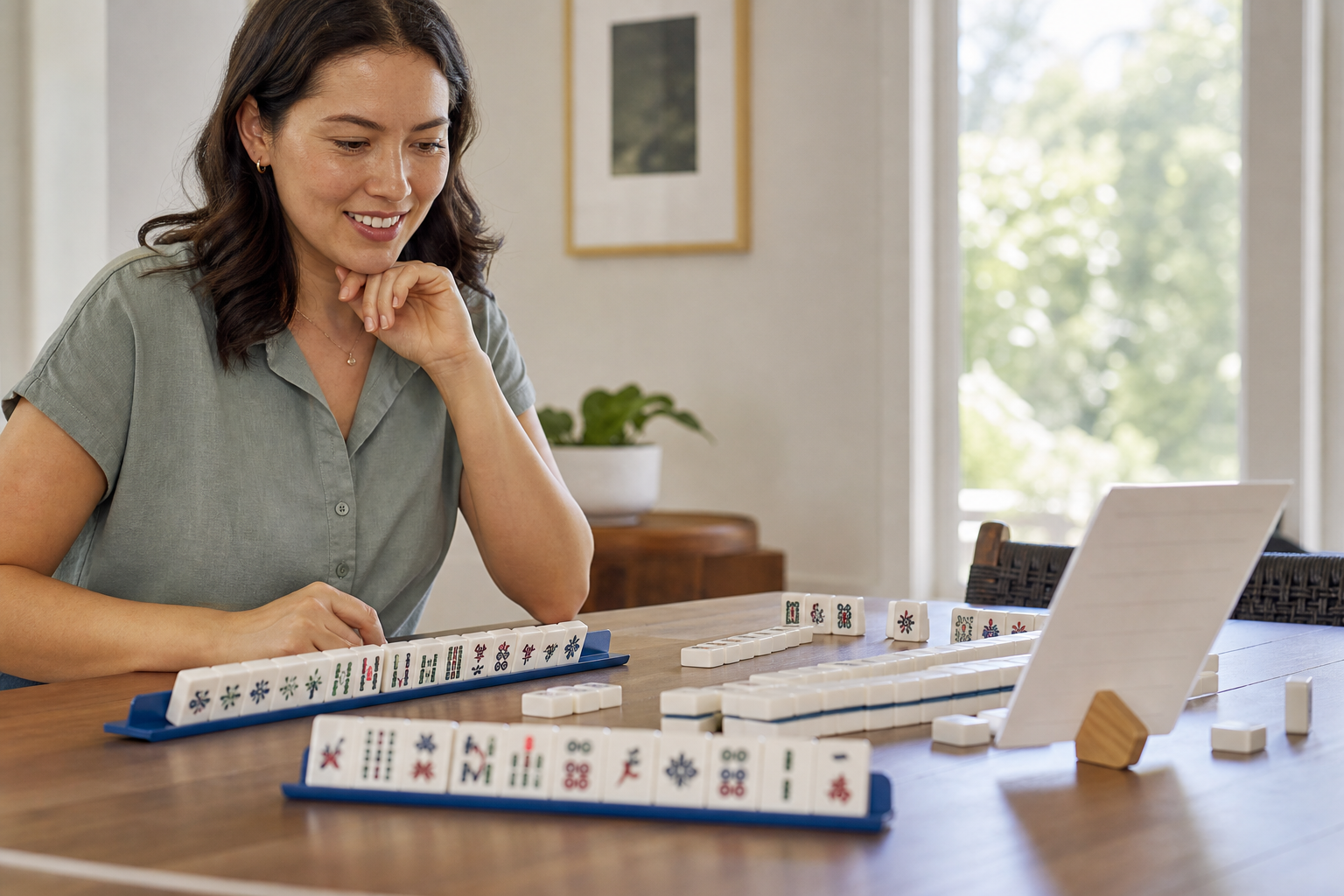Beginner discovering that Mahjong is not hard to learn
