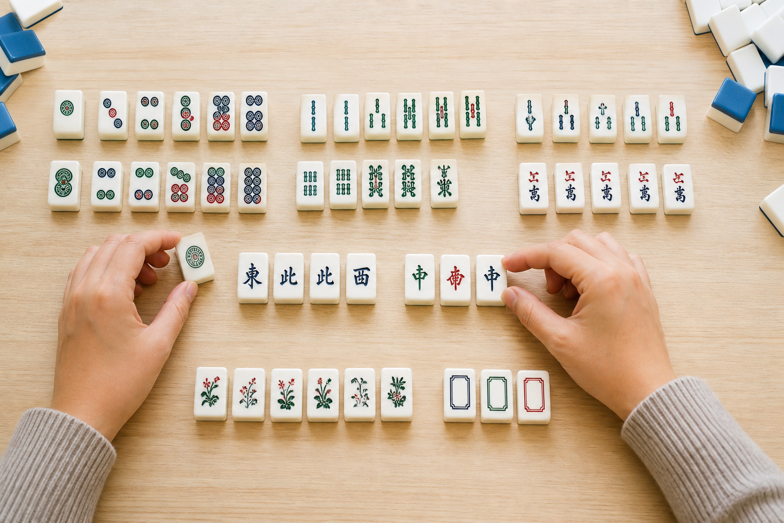 Mahjong tile recognition practice for a new player