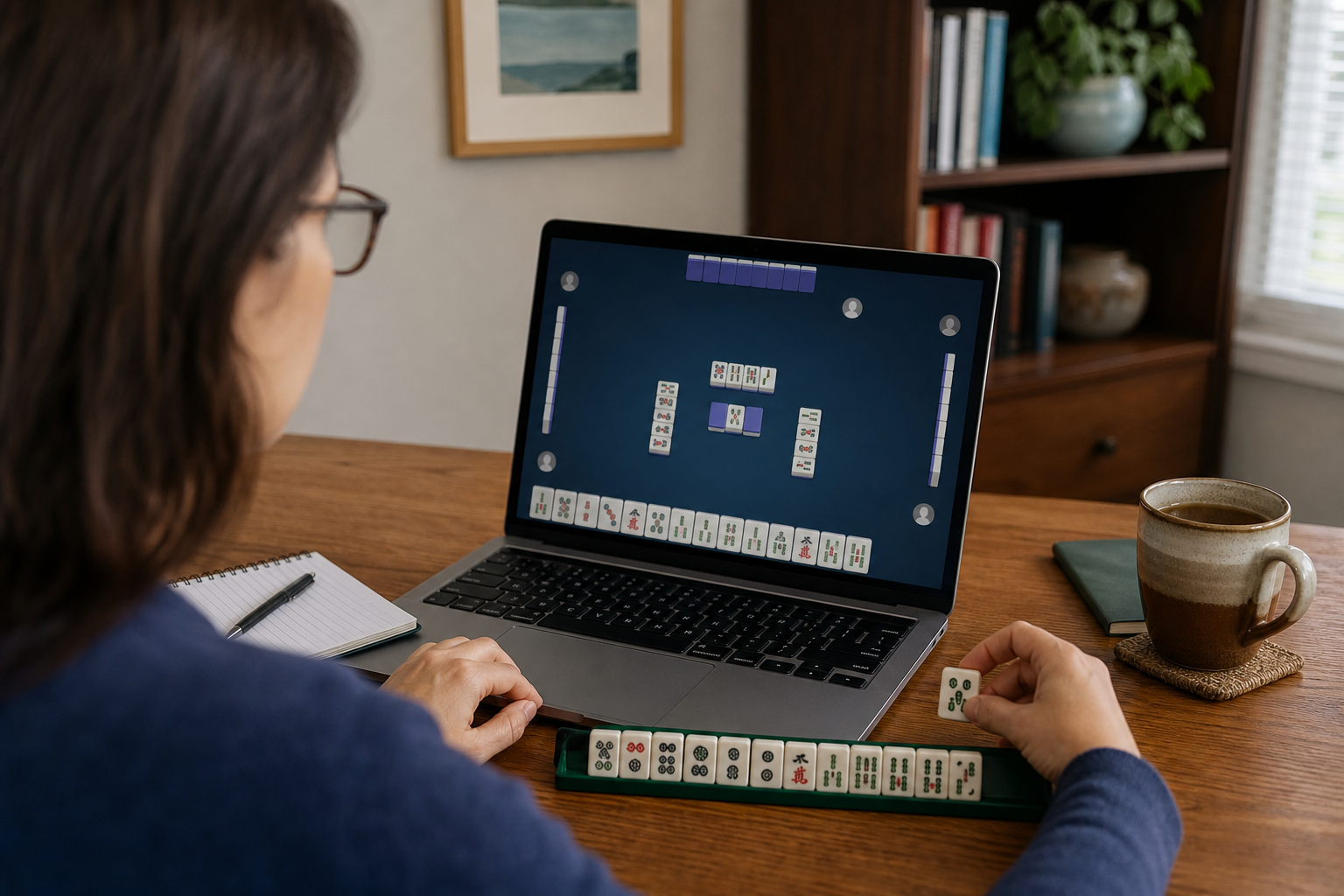 Online Mahjong practice helping a beginner learn faster