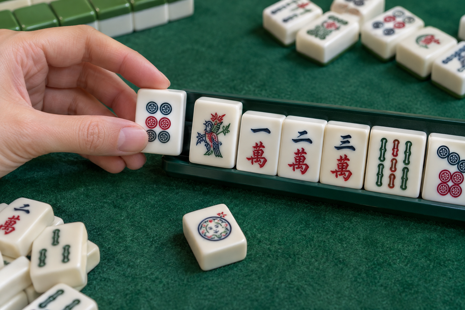Natural tile replacing a Joker in an exposed American Mahjong set